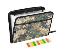 Cartella portadocumenti espandibile con 13 tasche, formato A4, con chiusura a cerniera, per la scuola, colore: verde militare
