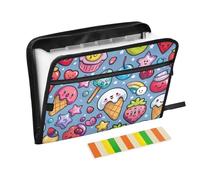 Cartella portadocumenti espandibile con 13 tasche, formato A4, formato lettera, con chiusura a cerniera, per scuola, casa, ufficio, viaggi, cartone animato, deserto, colorato, carino, per documenti