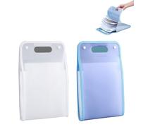 Cartella portadocumenti espandibile con 13 tasche, organizer a fisarmonica con etichette, cartella impermeabile estesa per documenti e ricevute, per lavoro, scuola, ufficio (bianco + blu)