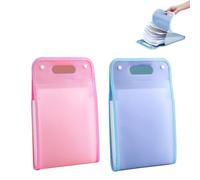 Cartella portadocumenti espandibile con 13 tasche, organizer a fisarmonica con etichette, cartella impermeabile estesa per documenti e ricevute, per lavoro, scuola e ufficio (rosa + blu)