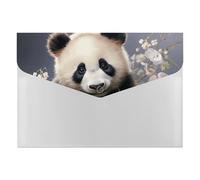 Cartella portadocumenti espandibile con 6 tasche, panda con fiore a fisarmonica, formato A4, organizer per documenti portatile per ricevute, banconote, forniture per ufficio