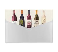 Cartella portadocumenti espandibile con 6 tasche, per bottiglie di vino, formato A4, organizer per documenti portatile per ricevute, banconote, forniture per ufficio
