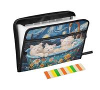 Cartella portadocumenti espandibile da appendere, 13 tasche, formato A4, formato lettera, con chiusura a cerniera, per scuola, casa, ufficio, classe Sweet Selkirk Rex Cats Retro Vasca da bagno para