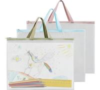 Cartella portadocumenti, formato A3, impermeabile, 3 pezzi | Cartella artistica A3: per opere d'arte, cartella da disegno: design trasparente, borsa per progetto: versatile