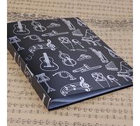 Cartella portadocumenti formato A4, 40 tasche, per spartiti musicali, colore nero