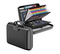 Cartella Portadocumenti Ignifuga, Scatola Portadocumenti Rigida con 13 Cartelle Portadocumenti Scatola Portadocumenti con Lucchetto a Combinazione per Documenti Importanti Passaporti e Certificati