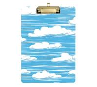 Cartella portadocumenti impermeabile per allenatori di softball, formato A4, con motivo a righe, colore blu cielo e bianco puro, 22,9 x 30,5 cm