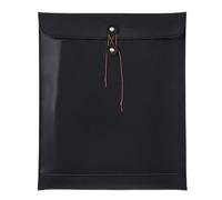 Cartella portadocumenti in pelle A4, semplice e di grande capacità, borsa alla moda, documenti, contratti, fatture, ufficio, organizer for(Black)