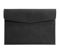 Cartella portadocumenti in pelle A4, semplice e di grande capacità, borsa portadocumenti, documenti, contratti, fatture, ufficio, organizer for documenti(Black)