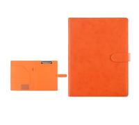 Cartella portadocumenti in pelle, Portadocumenti professionale formato A4 in ecopelle multicolore con portablocco e cartella pensile(Oranje)