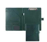 Cartella portadocumenti in pelle, Portadocumenti professionale formato A4 in ecopelle multicolore con portablocco e cartella pensile(Groen)