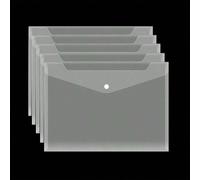 Cartella portadocumenti in plastica formato A4, trasparente, riutilizzabile e impermeabile con bottone, adatta per la stagione back to school, cancelleria scolastica, scuola, aula, biblioteca, insegna