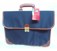 CARTELLA PORTADOCUMENTI MADE IN ITALY LUMAI IN PELLE E TESSUTO BORSA NUOVA