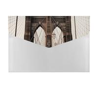 Cartella portadocumenti per foto di Brooklyn Bridge, resistente, con 6 scomparti, per schedario, ufficio, curriculum