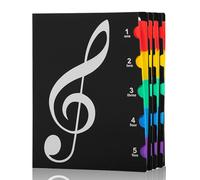 Cartella portadocumenti per spartiti, formato A4, formato A4, cartella portadocumenti per fogli di appunti, in plastica, per concerti Chorfolder Music Note,60 tasche Clef (nero aggiornato)