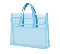 Cartella portadocumenti portatile in plastica trasparente espandibile da 5 pezzi, impermeabile, formato A4, borsa(Blue)