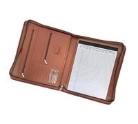 Cartella portadocumenti professionale in pelle PU con chiusura a cerniera e blocchi note foderati per ufficio e viaggio sottile raccoglitore esecutivo