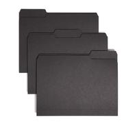 Cartella portadocumenti Smead con linguetta tagliata a 1/3, formato lettera, nera, 100 pezzi per scatola (10243)