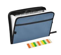 Cartella portadocumenti sospesa, formato A4, in plastica, espandibile, con cerniera, per assistenti sociali, infermieristica, clinica, ardesia, blu ardesia