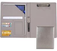 Cartella portadocumenti， Titolare Curriculum Vitae Colloquio Documento Organizzatore Conferenza Blocco Note Clip Boards(Light Gray)