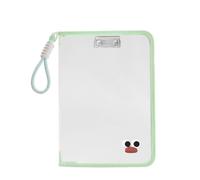 Cartella portadocumenti trasparente e carina color caramella, con cerniera, resistente all'acqua, organizer for documenti con maniglia for il trasporto, for scuola, studenti, ufficio, casa(Groen)