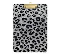 Cartella portadocumenti trasparente in formato A4, con stampa leopardata, per allenatori di pallacanestro, colore oro, 22,9 x 30,5 cm