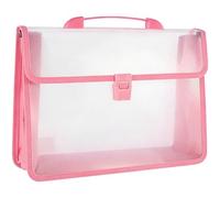 Cartella portadocumenti trasparente in polipropilene, 33 x 24 x 10 cm, portadocumenti portatile con manico, bordo Oxford, portadocumenti A4, resistente agli spruzzi, chiusura a fibbia, per casa e
