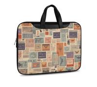 Cartella postale in pelle stampata borsa a tracolla borsa a tracolla per uomo donna viaggio business ufficio Hangbag Laptop Pack Crossbody, Stile nero, 42x30.5cm