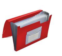 Cartella Q-Connect a 12 scomparti, rossa KF02478