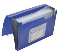 Cartella Q-Connect a 13 scomparti blu trasparente KF01275