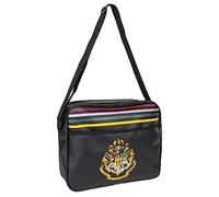 Cartella Scuola di Harry Potter - Colore Nero - 33x28x15 cm - 100% PVC - Borsa con Tracolla e Chiusura a Cerniera - Stampa di Hogwarts - Prodotto Originale Elaborato in Spagna
