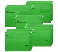 Cartella Sospesa in Formato A4, Confezione da 25 Cartelline Sospese in Carton con Linguette e Inserti per Schedari, per Documenti per Ufficio e Scuola, Verde