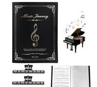 Cartella Spartiti A4 Nera, A4 Cartelle Portaspartiti, 100 Scomparti(200 Pagine), con 2 Graffette, Porta Spartiti per Pianoforte, Cartella Spartiti a4 Nera, Cartellina per Spartiti, File, Archivi