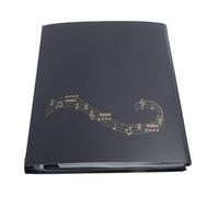 Cartella Spartiti per Pianoforte 4 Pagine, Formato A4, 52 Tasche, Raccoglitore Musicale Nero, Organizer per Spartiti, Design con Fibbia Staccabile, Archiviazione Documenti
