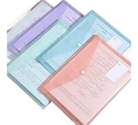 Cartella Trasparente 10 buste in plastica PP trasparenti, riutilizzabili, impermeabili, con bottone Per Archivi