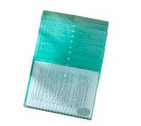 Cartella Trasparente 10 pezzi di sacchetti portadocumenti A4 spessi con motivo verticale, bottone, trasparenti, impermeabili, for documenti for studenti Per Archivi(Green)