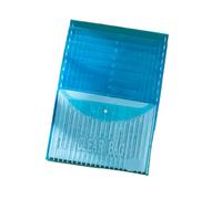 Cartella Trasparente 10 pezzi di sacchetti portadocumenti A4 spessi con motivo verticale, bottone, trasparenti, impermeabili, for documenti for studenti Per Archivi(Blue)