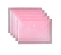 Cartella Trasparente Cartella portadocumenti trasparente da 20 pezzi, formato A4, con bottoni, for documenti di prova for studenti, dati e contratti Per Archivi(Pink)