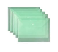 Cartella Trasparente Cartella portadocumenti trasparente da 20 pezzi, formato A4, con bottoni, for documenti di prova for studenti, dati e contratti Per Archivi(Green)