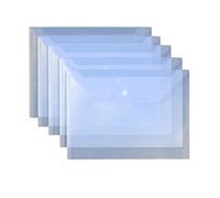 Cartella Trasparente Cartella portadocumenti trasparente da 20 pezzi, formato A4, con bottoni, for documenti di prova for studenti, dati e contratti Per Archivi(Blue)