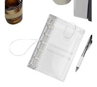 Cartella trasparente, piccola custodia per quaderni a 5 anelli, formato M5, 3 scomparti, trasparente, per conservare la carta, la casa, la scuola, i viaggi, l'organizzazione d'arte
