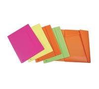 Cartella tre lembi con elastico Favorit Neon formato 33,5x42 cm dorso 2 cm colori assortiti in conf. 10 - 400090480