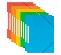 Cartelle 3 Lembi con Elastici Angolari, Cartelline Portadocumenti, Formato A4 Cartelle a Soffietto Espandibili, Chiusura con Elastico, per Scuole, Uffici, Documenti (10 Pezzi)