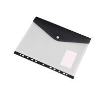 Cartelle ad anelli, Cartelle raccoglitrici in ABS A4 a 11 fori con buste in plastica multicolore(Black)