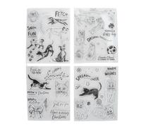Cartelle di goffratura in silicone 4pcs Modelli di artigianato fai -da -te per la scheda di scrapbooking che creano album fotografici riutilizzabili motivi chiari durevoli più