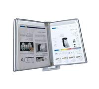 Cartelle, Espositore for cataloghi, sistema di riferimento da tavolo piccolo, 5 pannelli, contiene 10 fogli carta A4, guida operativa for appendere alla parete dell'officina fabbrica(Grey)