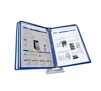 Cartelle, Espositore for cataloghi, sistema di riferimento da tavolo piccolo, 5 pannelli, contiene 10 fogli carta A4, guida operativa for appendere alla parete dell'officina fabbrica(Blue)