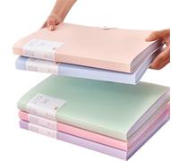 cartelle in plastica Confezione da 4 cartelle portadocumenti A4 con 30 tasche, organizer portatile for ricevute fiscali, materiale scolastico for ufficio, formato lettera cartelle