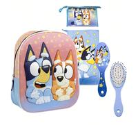 Cartelle per bambini Questo grazioso zaino per bambini per gli amanti di Bluey contiene: uno zaino scolastico BLUEY, ideale per i più piccoli. Progettato per offrire comfort e stile, perfetto per tras