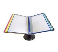 Cartelle, Portadocumenti da scrivania regolabile, espositore for cataloghi con 20 tasche colorate fronte-retro, capacità di 40 fogli, formato Lettera, for documenti A4 in ufficio/casa